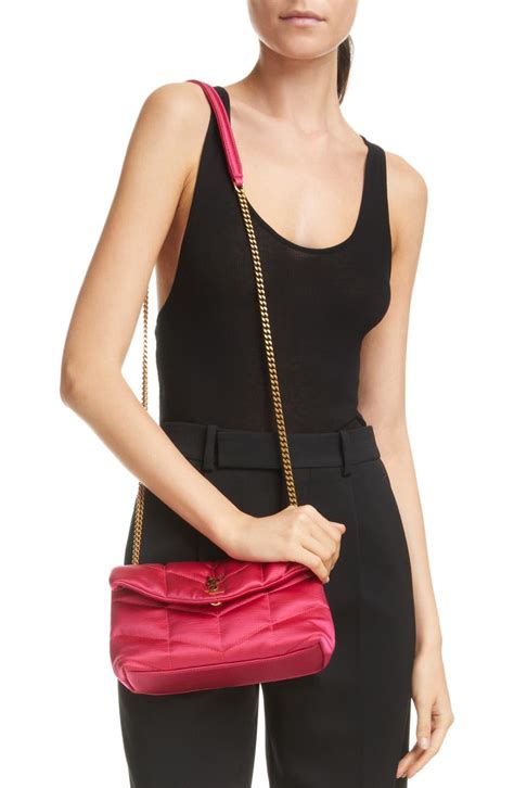 Toy Loulou Puffer Quilted Satin Shoulder Bag .